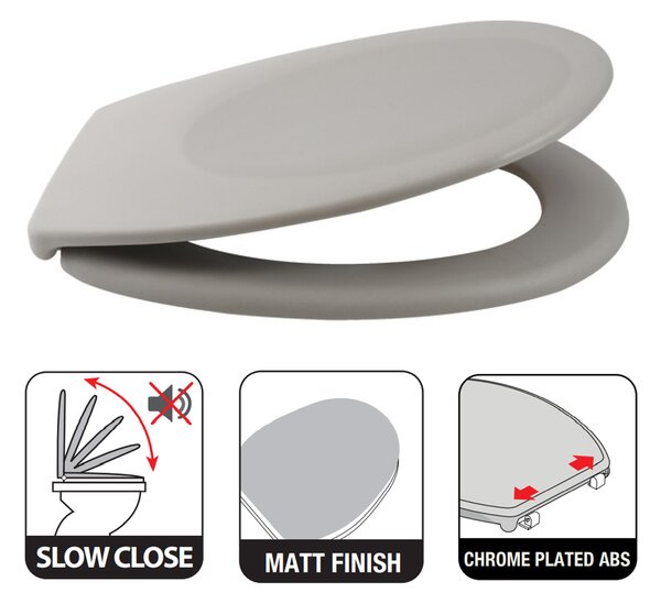 Spirella WC prkénko NEELA, soft-close, matné šedo-hnědé, duroplast