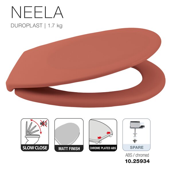 Spirella WC prkénko NEELA, soft-close, matná terakota, duroplast