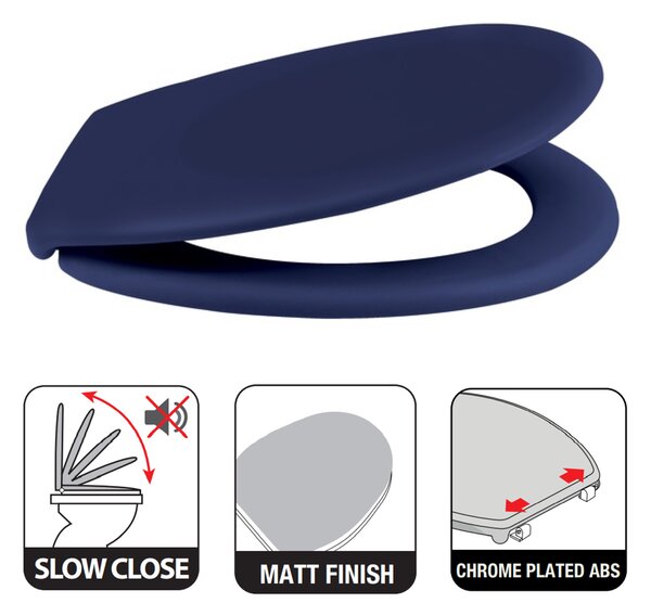 Spirella WC prkénko NEELA, soft-close, matné tmavě modré, duroplast