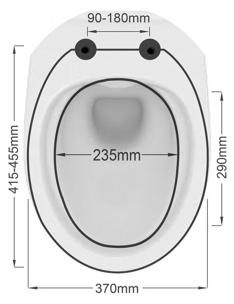Spirella WC prkénko HARRY, černé, plast