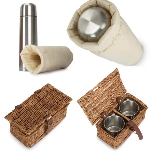 Willow Direct Piknikový koš DELUXE proutěný pro 2 osoby s dekou