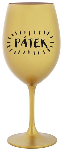 PÁTEK - zlatá sklenička na víno 350 ml