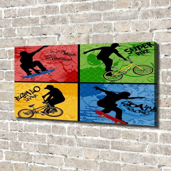 Moderní fotoobraz canvas na rámu Kolo a skateboard oc-62041859