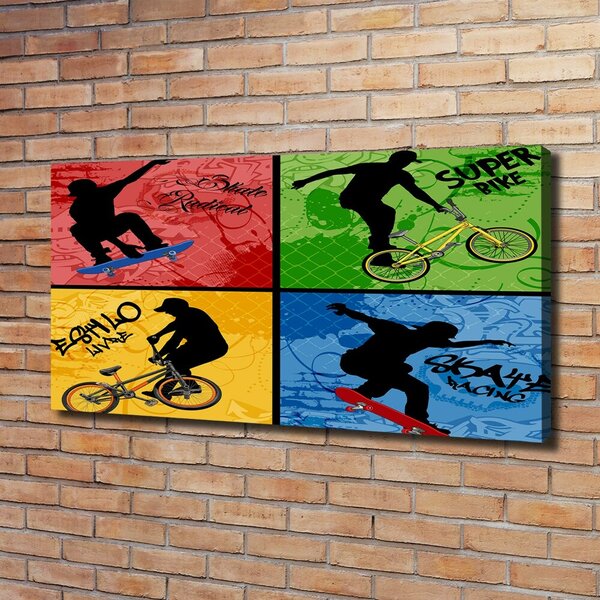 Moderní fotoobraz canvas na rámu Kolo a skateboard oc-62041859