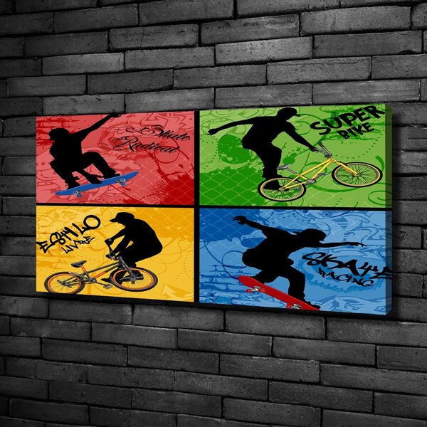 Moderní fotoobraz canvas na rámu Kolo a skateboard oc-62041859