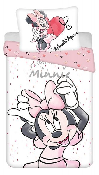 Povlečení Minnie White 140x200, 70x90 cm