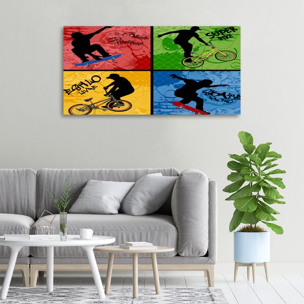 Moderní fotoobraz canvas na rámu Kolo a skateboard oc-62041859