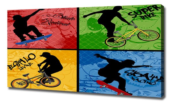 Moderní fotoobraz canvas na rámu Kolo a skateboard oc-62041859