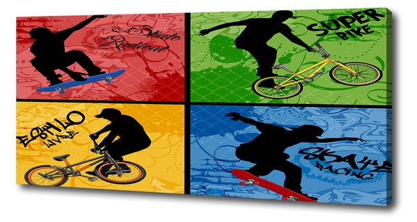 Moderní fotoobraz canvas na rámu Kolo a skateboard oc-62041859