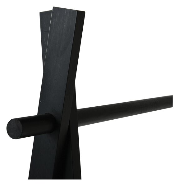MSV dřevěný stojan s policí MIA, černý, bambus, MDF, 159 cm