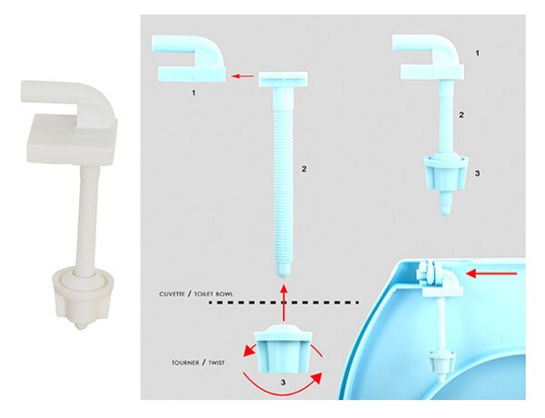 MSV WC prkénko, bílé, plast, plastové panty