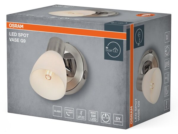 Bodové svítidlo LED Vase, 1x G9, Kartáčovaný nikl