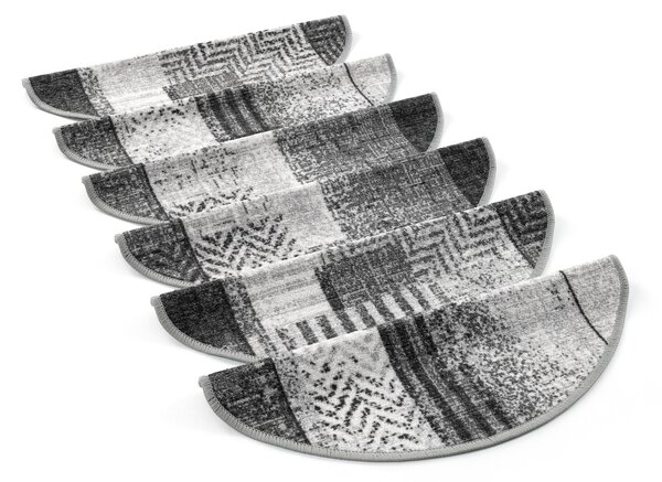 Kobercový ráj Kobercový nášlap ESSENZA 19 šedý Rozměr: 67 cm x 24 cm + 3 cm (zahnutí)