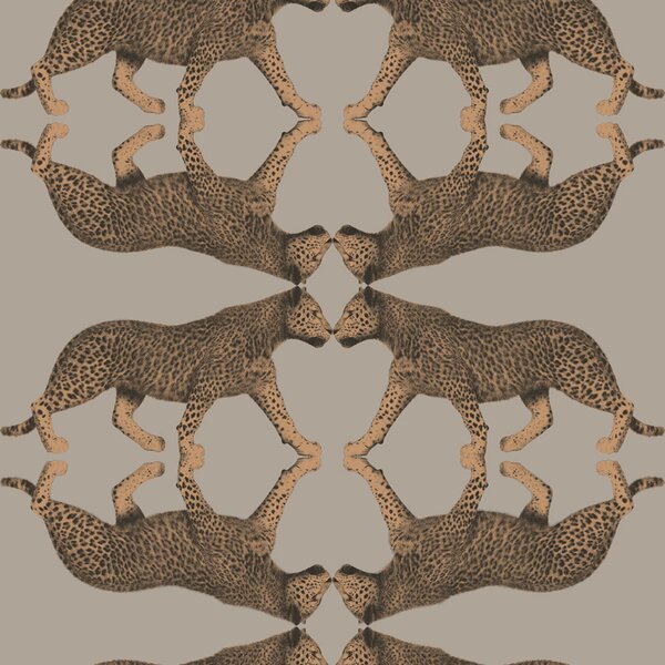 Vliesová tapeta na zeď, hnědo-bronzová, leopard, NHW1033, Perla, Decoprint