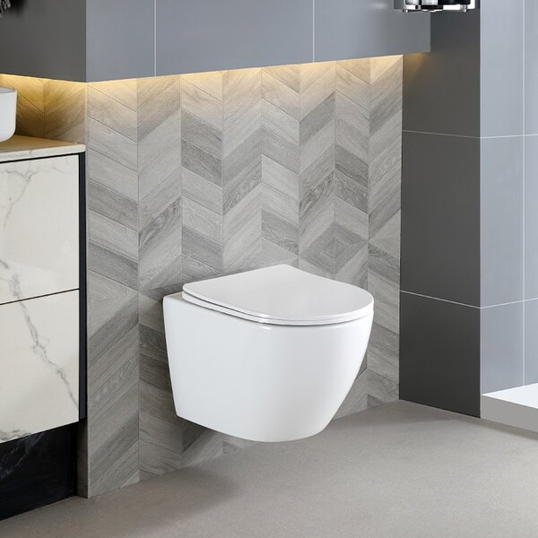 BPS-koupelny Závěsná WC mísa se SoftClose sedátkem FLOW WH TR 03, bílá