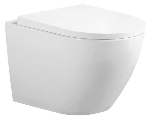 BPS-koupelny Závěsná WC mísa se SoftClose sedátkem FLOW WH TR 02, bílá