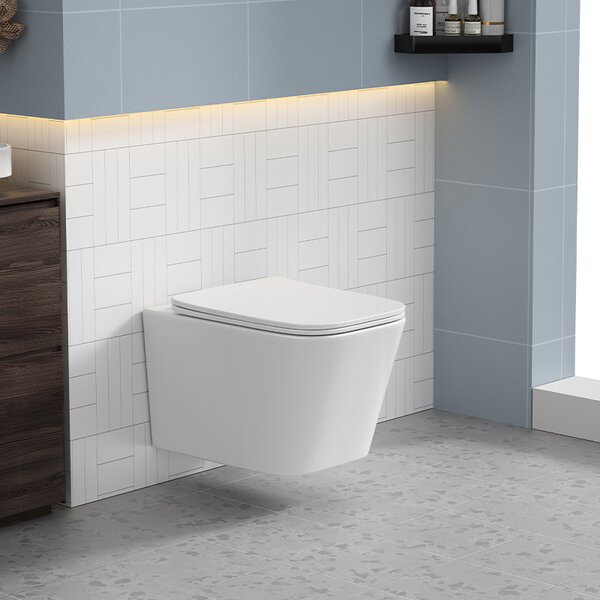 BPS-koupelny Závěsná WC mísa se SoftClose sedátkem RAIN WH RIM 03, bílá