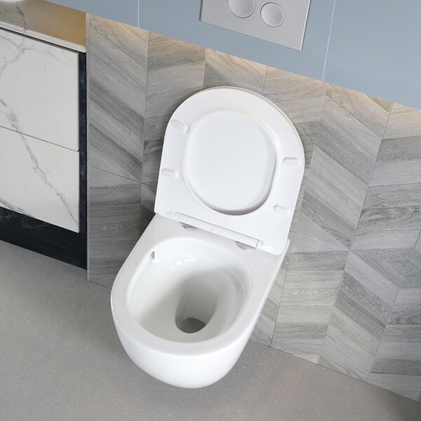 BPS-koupelny Závěsná WC mísa se SoftClose sedátkem FLOW WH TR 03, bílá