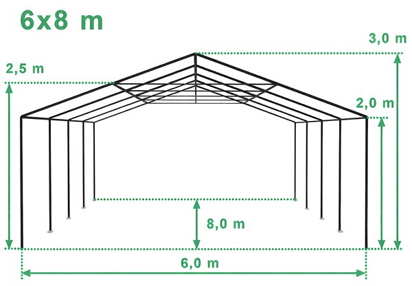 Párty stan 6x8 m PREMIUM - ohnivzdorný barva Bílá