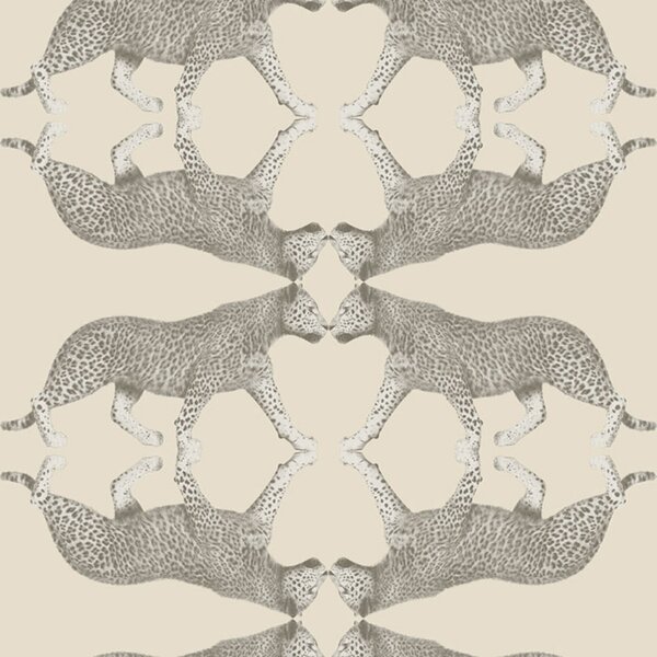Vliesová tapeta na zeď, krémovo-stříbrná, leopard, NHW1032, Perla, Decoprint