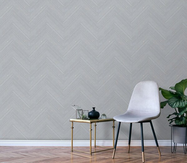 Vliesová tapeta na zeď, modro-šedá, imitace látky, pruhy, NHW1021, Perla, Decoprint