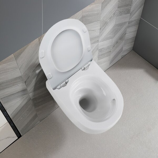 BPS-koupelny Závěsná WC mísa se SoftClose sedátkem LAKE WH TR 01, bílá