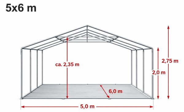 Párty stan 5x6 m PREMIUM - ohnivzdorný barva Bílá