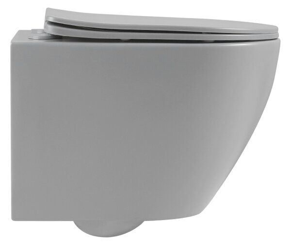 BPS-koupelny Závěsná WC mísa se SoftClose sedátkem MIZU MTGR RIM 03, šedá