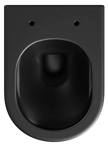 BPS-koupelny Závěsná WC mísa se SoftClose sedátkem LUMA MTB GL RIM 03, černá mat/zlatý lem