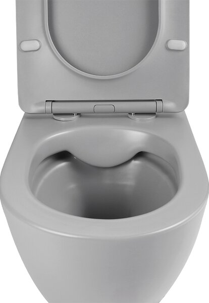 BPS-koupelny Závěsná WC mísa se SoftClose sedátkem MIZU MTGR RIM 03, šedá