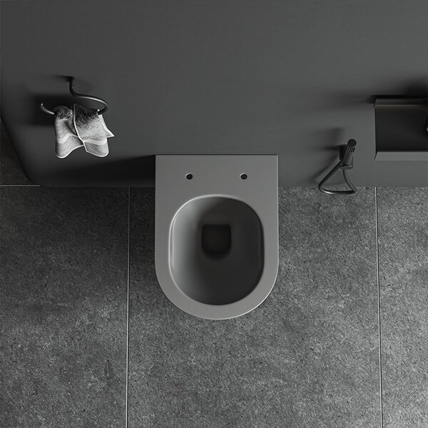 BPS-koupelny Závěsná WC mísa se SoftClose sedátkem LUMA MTGR RIM 03, šedá mat