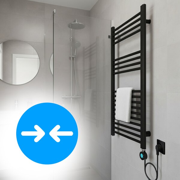 BPS-koupelny Elektrický koupelnový radiátor KATLA BL 250W, 50x100 cm, černý