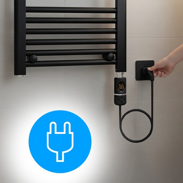 BPS-koupelny Elektrický koupelnový radiátor MANAM BL 300W, 40x50 cm, černý