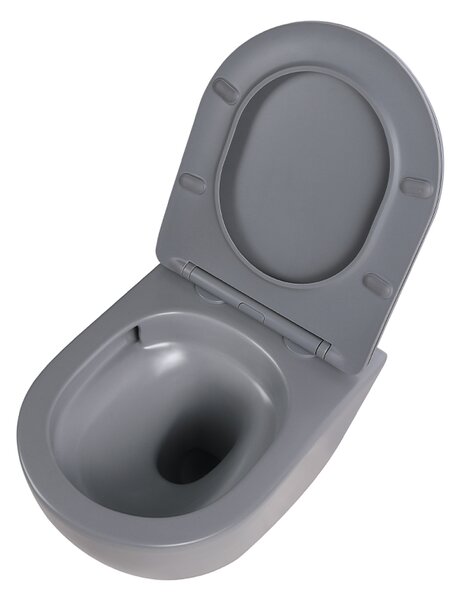 BPS-koupelny Závěsná WC mísa se SoftClose sedátkem FLOW MTGR TR 03, šedá mat