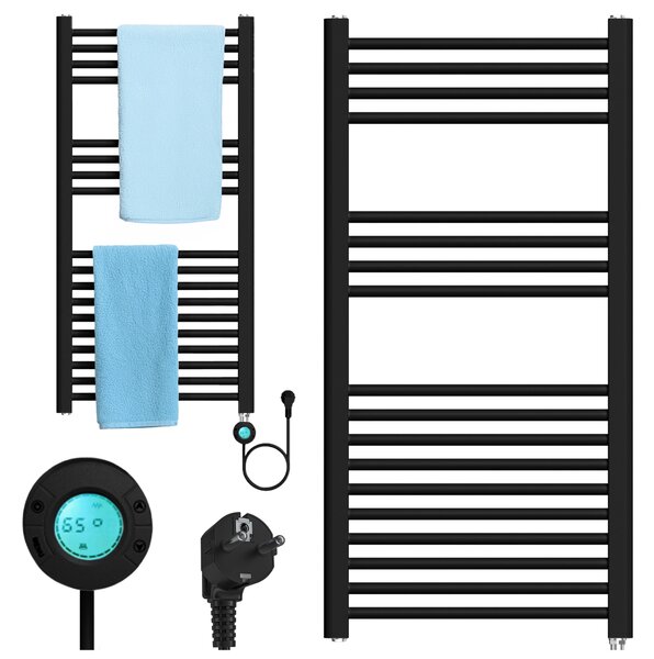 BPS-koupelny Elektrický koupelnový radiátor KATLA BL 250W, 50x100 cm, černý