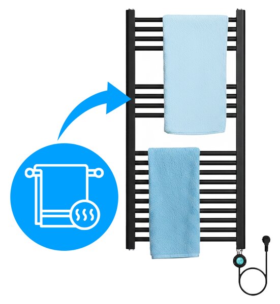 BPS-koupelny Elektrický koupelnový radiátor KATLA BL 250W, 50x100 cm, černý
