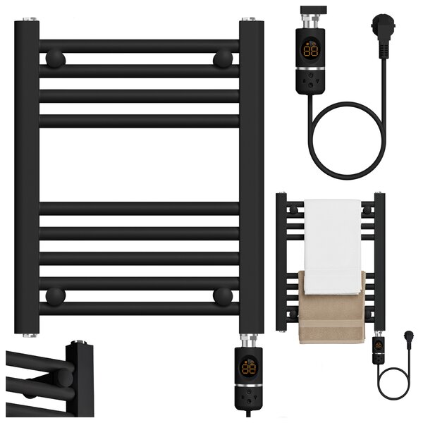 BPS-koupelny Elektrický koupelnový radiátor MANAM BL 300W, 40x50 cm, černý
