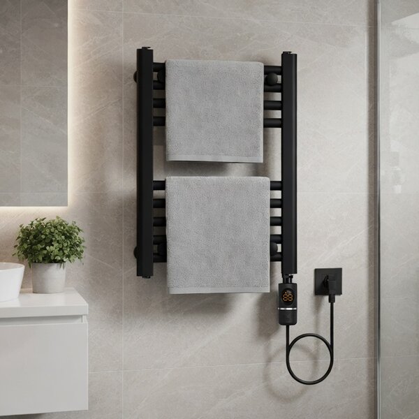 BPS-koupelny Elektrický koupelnový radiátor MANAM BL 300W, 40x50 cm, černý