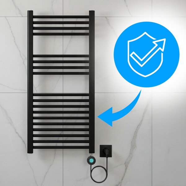 BPS-koupelny Elektrický koupelnový radiátor KATLA BL 250W, 50x100 cm, černý