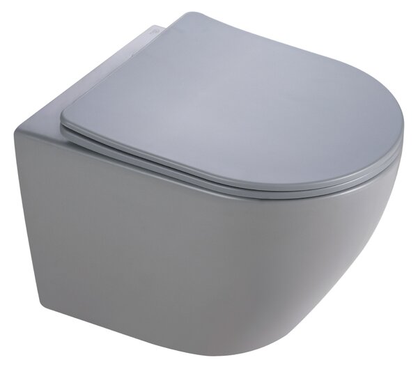BPS-koupelny Závěsná WC mísa se SoftClose sedátkem FLOW MTGR TR 03, šedá mat