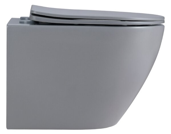 BPS-koupelny Závěsná WC mísa se SoftClose sedátkem FLOW MTGR TR 03, šedá mat
