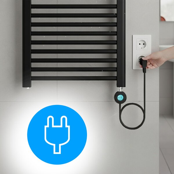 BPS-koupelny Elektrický koupelnový radiátor KATLA BL 250W, 50x100 cm, černý