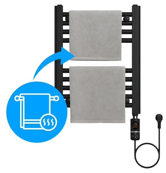 BPS-koupelny Elektrický koupelnový radiátor MANAM BL 300W, 40x50 cm, černý
