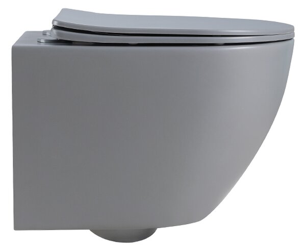 BPS-koupelny Závěsná WC mísa se SoftClose sedátkem PEAK MTGR RIM 03, šedá mat
