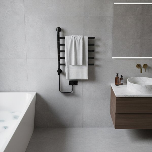 BPS-koupelny Elektrický koupelnový radiátor DORIAN BL 1 230W, 51,6x62,2 cm, černý