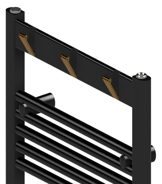 BPS-koupelny Koupelnový radiátor YASUR BL 2 494W, 50x120 cm, černý