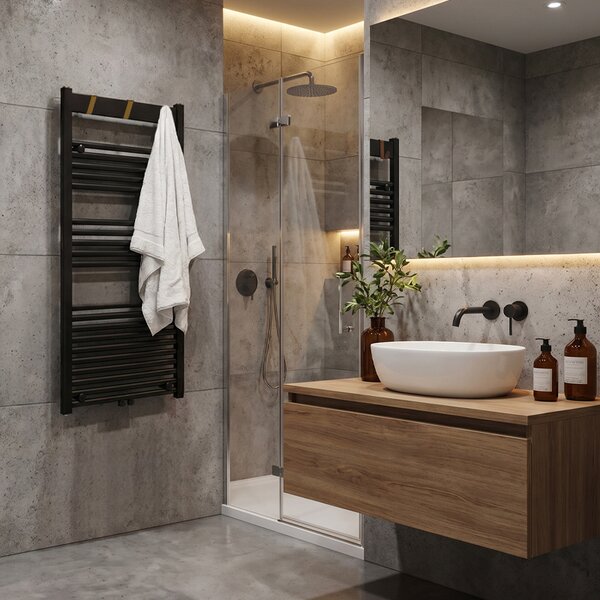 BPS-koupelny Koupelnový radiátor YASUR BL 2 494W, 50x120 cm, černý