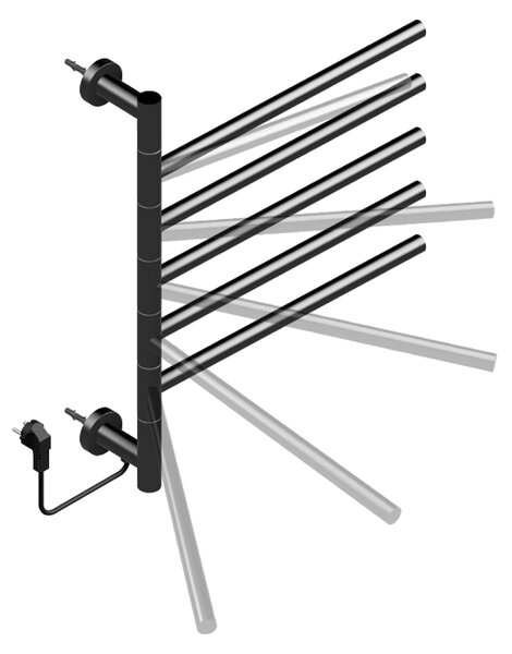 BPS-koupelny Elektrický koupelnový radiátor DORIAN BL 1 230W, 51,6x62,2 cm, černý