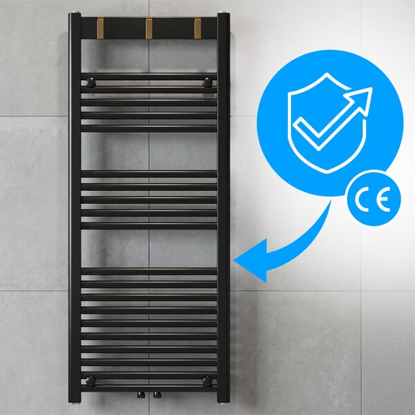 BPS-koupelny Koupelnový radiátor YASUR BL 2 494W, 50x120 cm, černý