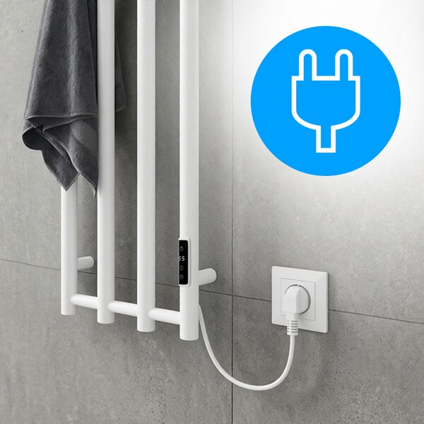 BPS-koupelny Elektrický koupelnový radiátor KASJAN WH 2 250W, 34,6x140,5 cm, bílý